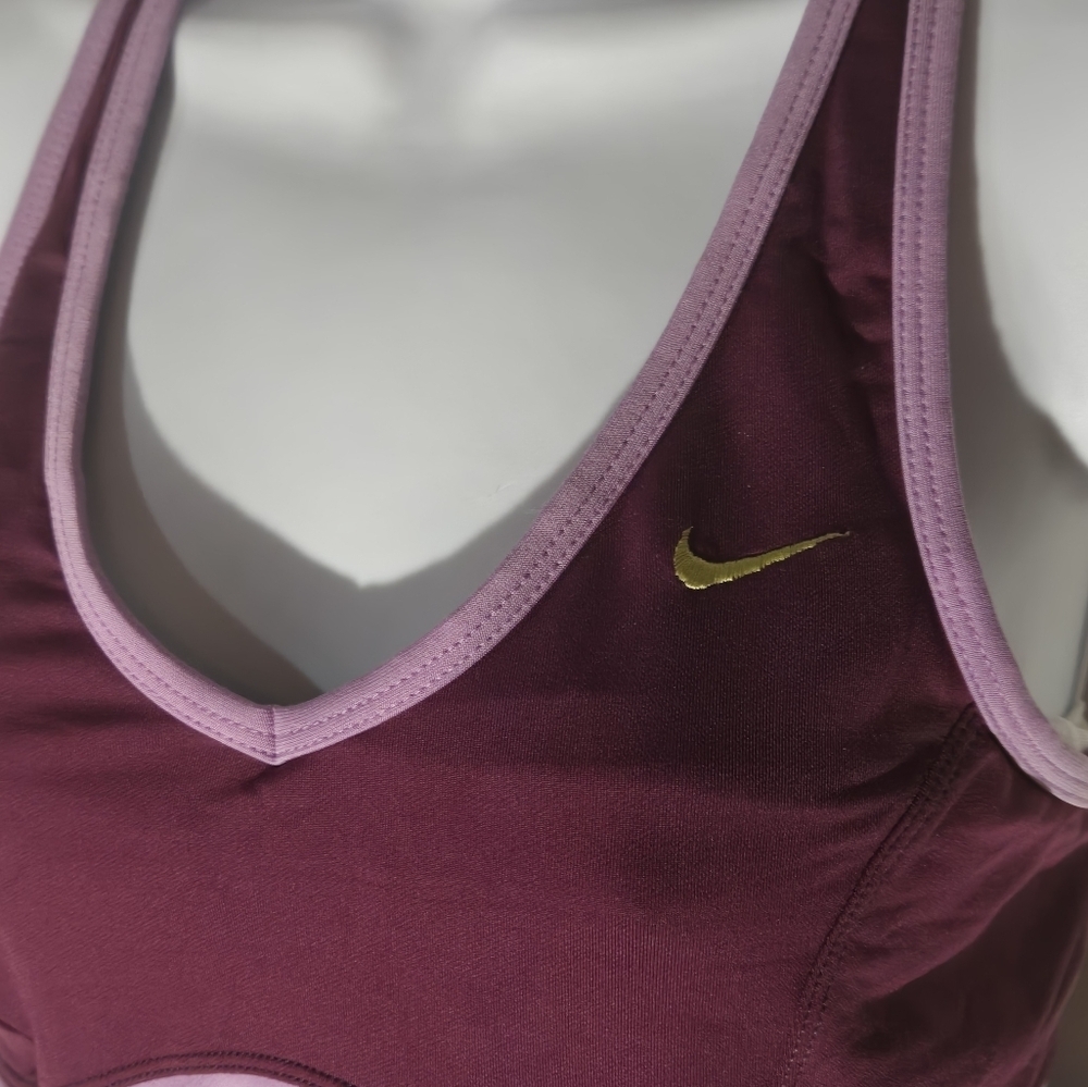 Nike Dri-Fit Racer Back Tank Top Built-In Shelf Bra purple/gray Small Gym Sport - Picture 2 of 6